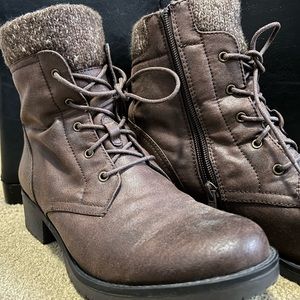 Brown Boots with Sweater Detail